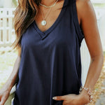 V-neck loose breathable and comfortable sleeveless top
