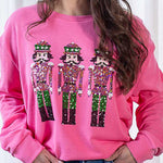 Christmas Guard Sequined Loose Casual Sweatshirt