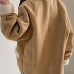 Lamb Wool Jackets Turn-down Collar Loose Fur Coat