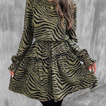 Striped Lantern Sleeve Dress
