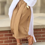 Loose Wide Leg Pleated Pockets Solid Color Pants
