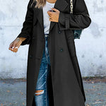 Work Solid Patchwork Turndown Collar Outerwear