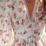 v neck lace short dress