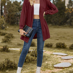 Solid Knit Soft Long Sleeve Open Front Lightweight Knit Cardigans