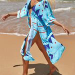 Long Beach Kimono Robe Cover ups Beach Cardigan Maxi Dress