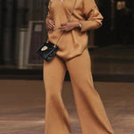 Wide Leg Solid Color Casual Pants Bottoms Trousers