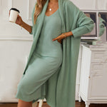 Nadorine Women's Casual Knitted Cardigan And Sweater Dress Two-Piece Set