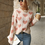 Leisure Love Long Sleeve Pink Knitted Sweater