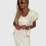 Teresa | Elegant Dress and Turtle Neck Sweater Set