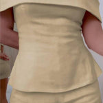 White Cotton and Linen Two-piece Suit