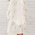 Long Sleeve Cutout Knit Cardigan