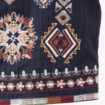 Nadorine Women's Buttonless Retro Ethnic Style Embroidered Vest Sleeveless Cardigan Crop Top