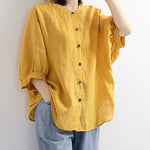 Nadorine Lantern Sleeve Retro Loose Shirt for Women Casual Work Office Loose Fit 2026 | Under