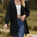 Solid Knit Soft Long Sleeve Open Front Lightweight Knit Cardigans