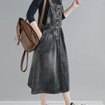 Original Sleeveless With Pocket Denim Dress