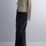 Solid Color Loose Long Sleeve Lace-up Knitted Cardigan