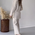 Solid Color Turtleneck Mid-length Casual Two-piece Sweater Set