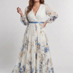 Lavinia | Long Sleeve V Neck Floral Maxi Dress