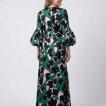 Isolde | V Neck Tie Waist Long Sleeve Maxi Dress