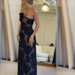 Elise Cromwell | Velvet Rose Maxi Evening Dress For Women
