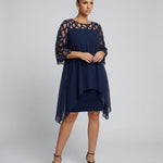 Ava Harrington | Mesh Sleeve Cape Mini Dress For Women