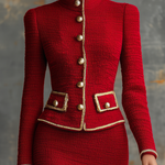 Retro Elegant Knitted Cardigan And Hip Skirt Two-piece Set