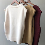Soft Felt Loose Fit V Neck Sweater Vest