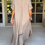 Classy Plain Half Sleeve Midi Dress