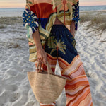 Sunset Palms Print Relaxed Two-Piece Set