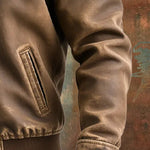 Belén | Classic Cut Brown Vintage Leather Jacket
