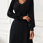 V-neck Sexy Waist Sweater Dress