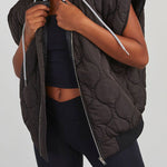 Fall and Forever Zipper Pocket Hooded Quilted Cotton Vest