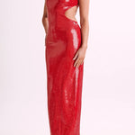 Slim Fit Square Neck Halter Backless Maxi Dress