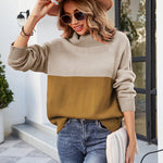 Nadorine Contrast Color Turtleneck Sweater
