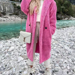 Irregular Single Breasted Lapels Womens Long Fur Coat