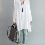 Original Solid Sun-Protection V-Neck Blouse Tops