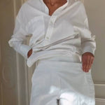 Irregular white A-line skirt