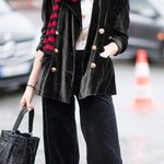 Casual Street Pocket Buttons Velvet Turn-back Collar Outerwear(4 Colors)