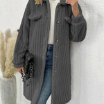 Fuzzy Faux Shearling Lapel Button Down Fleece Outwear Flannel Jacket