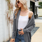 Loose Fit Lightweight V-neck Open Front Sweater Cardigan