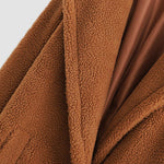 Loose Lamb-wool Coat Teddy Fur Lapel Mid-length Plush Coat