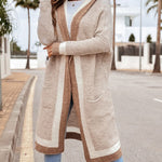 Oversized Knit Long Cardigan Hoodie Balloon Long Sleeve Pocket Jacket