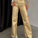 Retro Straight-leg Trousers Pants with Pockets