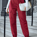 Multicolor Casual Cargo Pants Multi-Pocket Skinny Pants