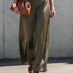 Women's Minimalist Imitation Acetate One-shoulder Maxi Dress