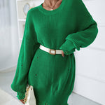Nadorine Drop Shoulder Ripped Distressed Sweater Dress for Women Casual Summer Vacation 2026