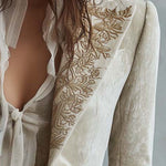 Women’s Ivory Embroidered Tailored Blazer