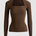 Sexy Tube Top Sweater Square Collar Base Shirts
