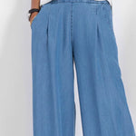 Mid Waisted Wide Leg Denim Pants Loose Fit Floor-Length Jeans