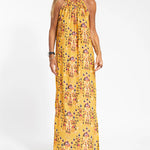 Summer Printed Sleeveless Halter Neck Slit Casual Vacation Dress